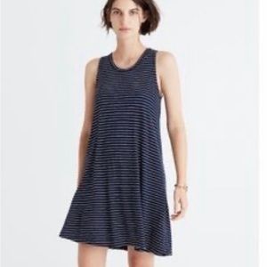 Madewell Women's Striped Scoopneck Sleeveless Knit Stretch Swing Dress small